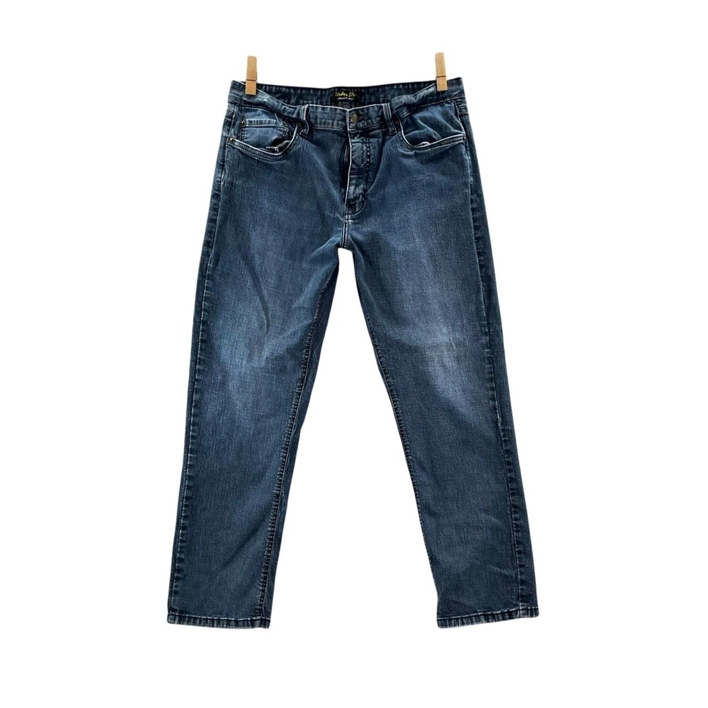 Urban Star Jeans Mens 33x27* Blue Denim Dark Wash Stretch Comfort Everyday Wear